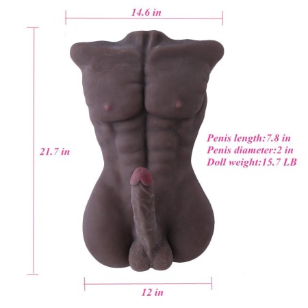 Male Body Torso Love Doll, 3D Realistic Sex Toy Doll with Big Dildo for Women