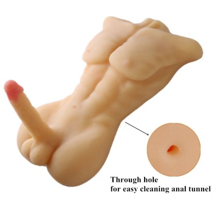 Male Body Torso Love Doll, 3D Realistic Sex Toy Doll with Big Dildo for Women