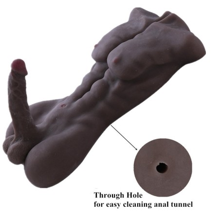 Male Body Torso Love Doll, 3D Realistic Sex Toy Doll with Big Dildo for Women