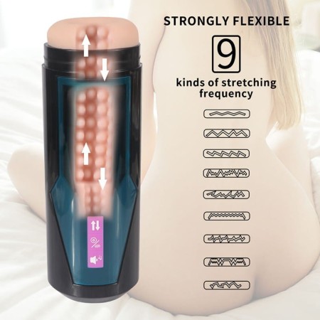 Thrusting Masturbation Cup with 9 Frequency Vibration for Hismith Premium Sex Machine with KlicLok System