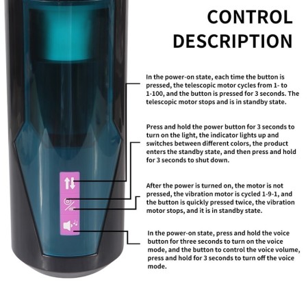 Thrusting Masturbation Cup with 9 Frequency Vibration for Hismith Premium Sex Machine with KlicLok System